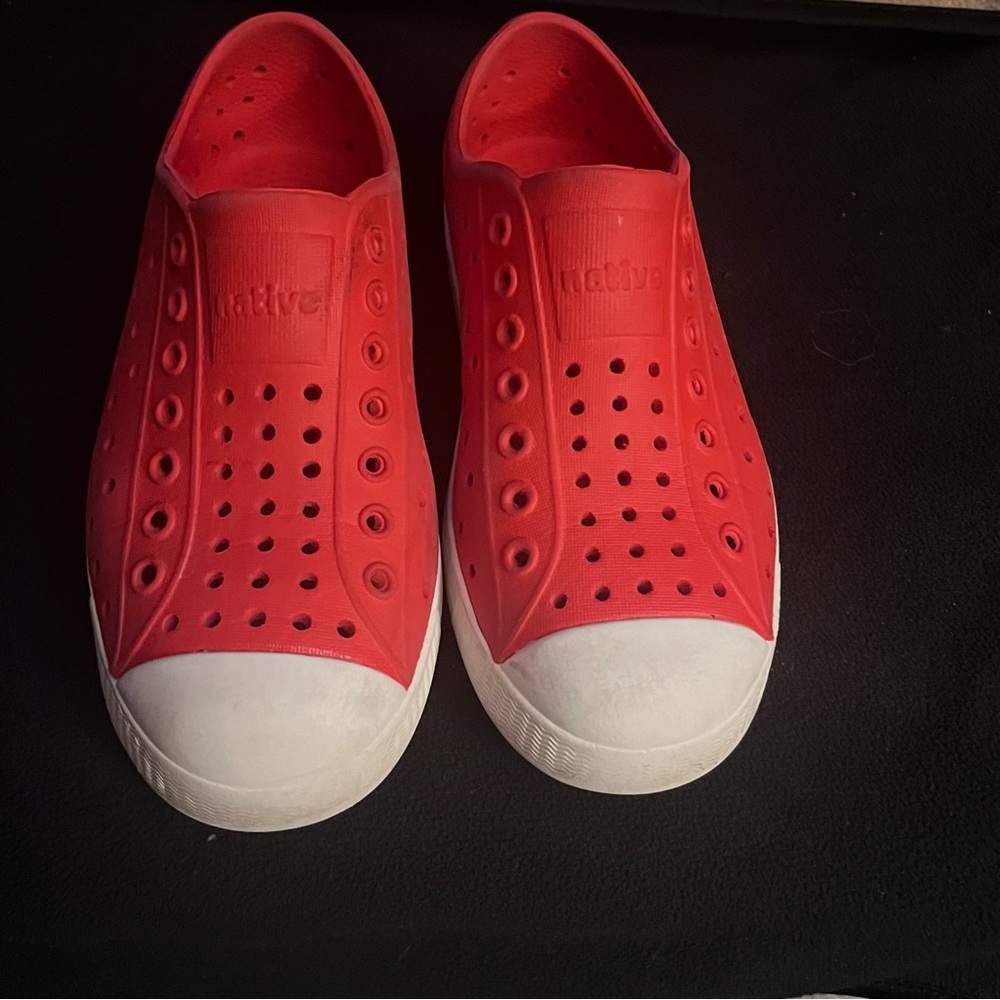 Native Kids Bright Red Slip-On Sneakers
